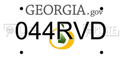 044RVD Georgia License Plate