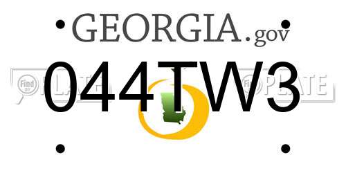 044TW3 Georgia License Plate