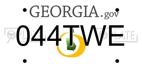 044TWE Georgia License Plate