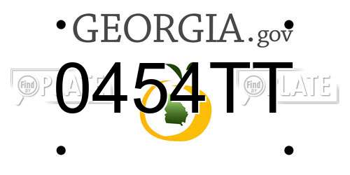 0454TT Georgia License Plate