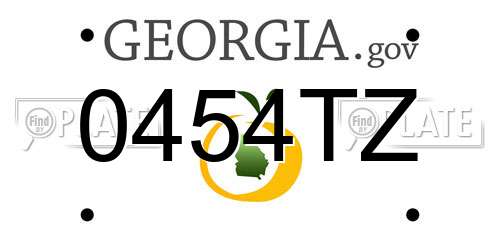 0454TZ Georgia License Plate
