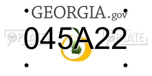 045A22 Georgia License Plate