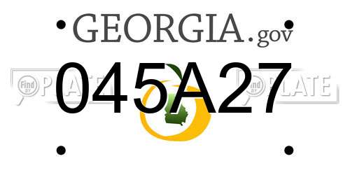 045A27 Georgia License Plate