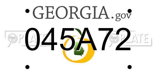 045A72 Georgia License Plate
