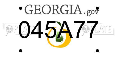 045A77 Georgia License Plate