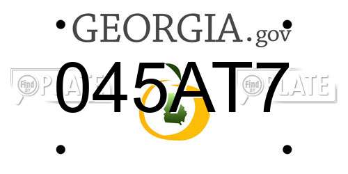 045AT7 Georgia License Plate