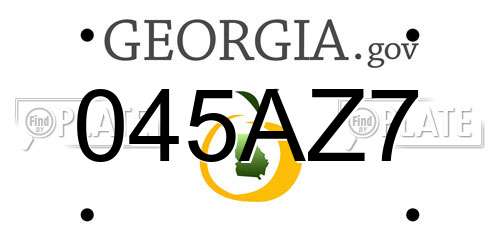 045AZ7 Georgia License Plate