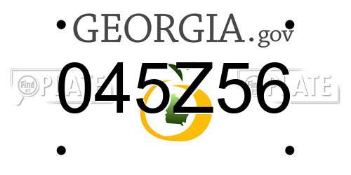 045Z56 Georgia License Plate