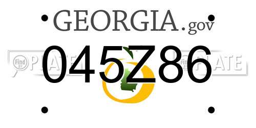 045Z86 Georgia License Plate