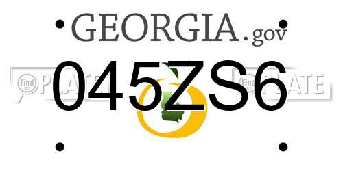 045ZS6 Georgia License Plate
