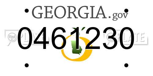 0461230 Georgia License Plate