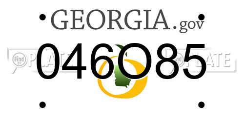 046O85 Georgia License Plate