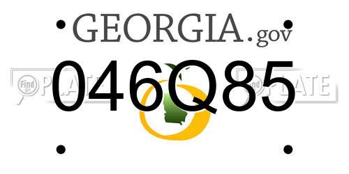 046Q85 Georgia License Plate