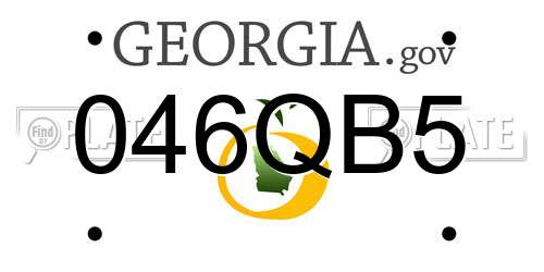 046QB5 Georgia License Plate