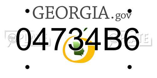 04734B6 Georgia License Plate