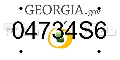 04734S6 Georgia License Plate