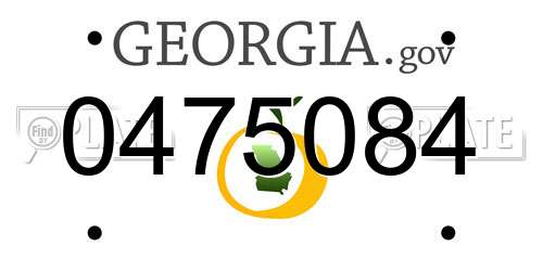 0475084 Georgia License Plate