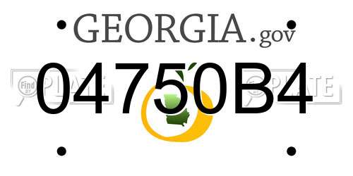 04750B4 Georgia License Plate