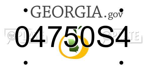 04750S4 Georgia License Plate
