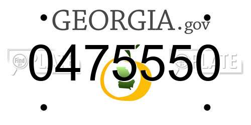 0475550 Georgia License Plate