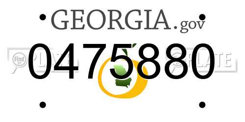0475880 Georgia License Plate