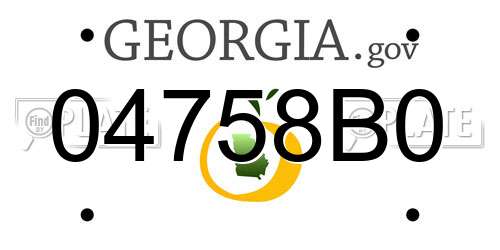 04758B0 Georgia License Plate