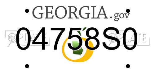 04758S0 Georgia License Plate