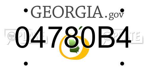 04780B4 Georgia License Plate