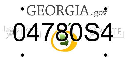 04780S4 Georgia License Plate