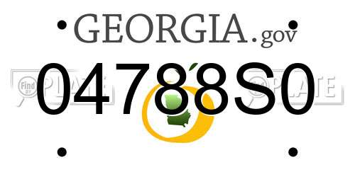 04788S0 Georgia License Plate