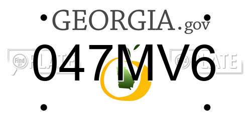 047MV6 Georgia License Plate