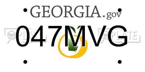 047MVG Georgia License Plate