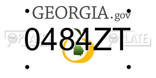 0484ZT Georgia License Plate