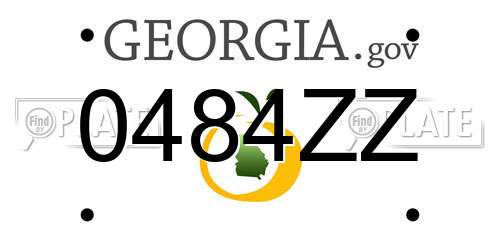 0484ZZ Georgia License Plate