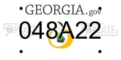048A22 Georgia License Plate