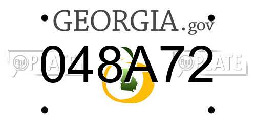 048A72 Georgia License Plate