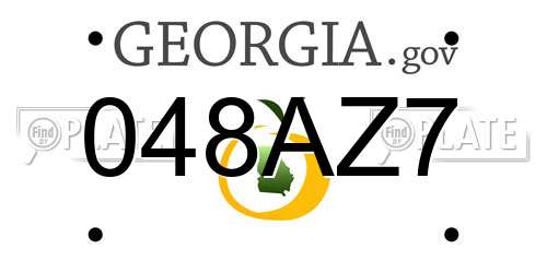 048AZ7 Georgia License Plate