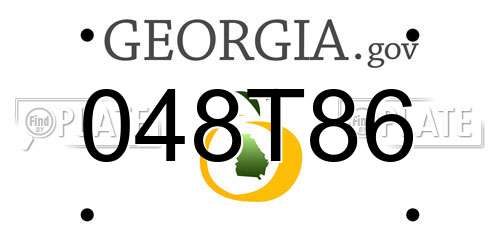 048T86 Georgia License Plate