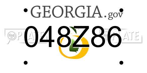 048Z86 Georgia License Plate