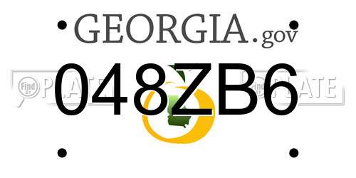 048ZB6 Georgia License Plate