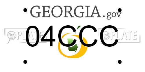 04CCC Georgia License Plate