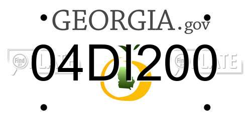04DI200 Georgia License Plate