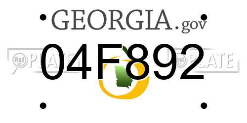 04F892 Georgia License Plate
