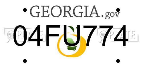 04FU774 Georgia License Plate