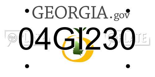 04GI230 Georgia License Plate