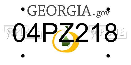 04PZ218 Georgia License Plate