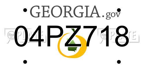 04PZ718 Georgia License Plate