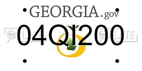 04QI200 Georgia License Plate