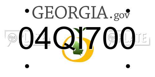 04QI700 Georgia License Plate