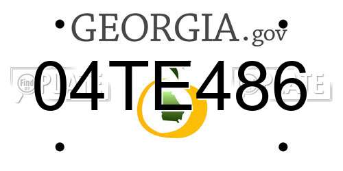 04TE486 Georgia License Plate